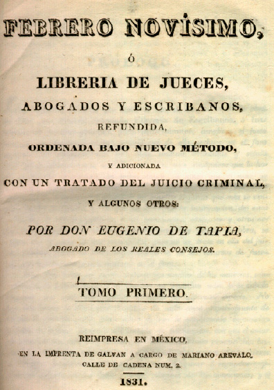 Febrero novísimo, t. primero