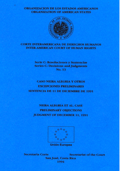Caso Neira Alegría y otros. Excepciones preliminares. Sentencia del 11 de diciembre de 1991